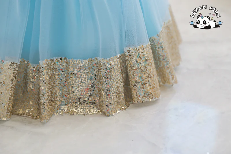 LEZONKIDS - Último vestido de menina de flor formal de verão Branco Tulle Manga Curta Logotipo Personalizado Elegante Mini Design Roupas de Halloween